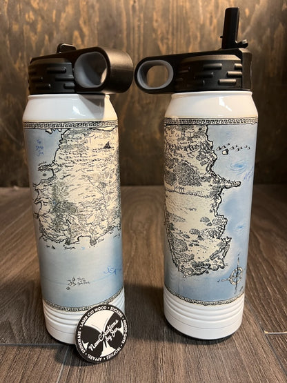 Botella de agua de 30 oz con aislamiento de mapa de Westlands