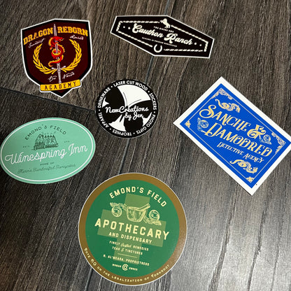Variedad de pegatinas de la serie de souvenirs de Randland