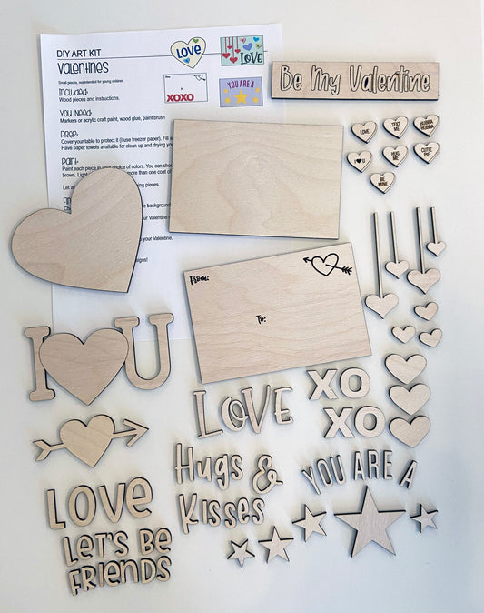 Tarjetas de madera para San Valentín: listas para pintar