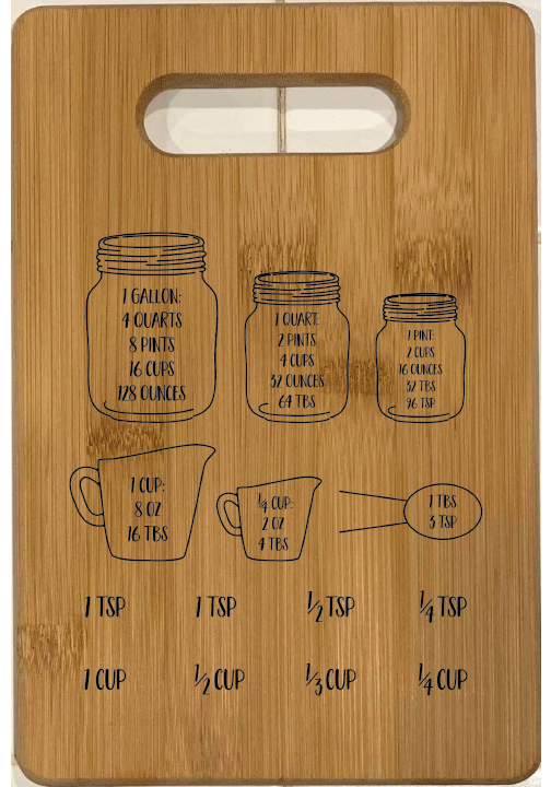 Measurements Personal Sized Bamboo Charcuterie l (Cheese) Board