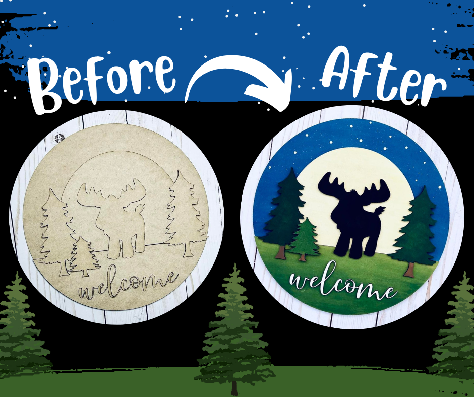 Moose Welcome Sign Kit - Ready to Paint - 10.5"