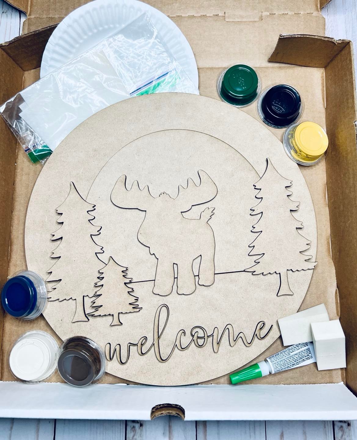 Moose Welcome Sign Kit - Ready to Paint - 10.5"