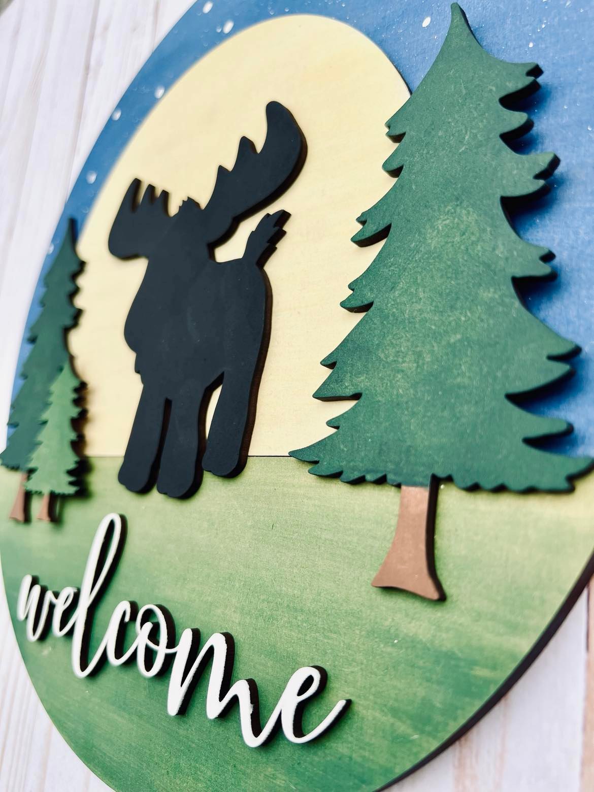 Moose Welcome Sign Kit - Ready to Paint - 10.5"