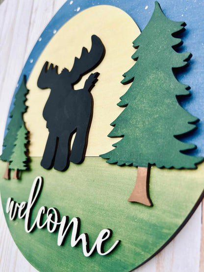Moose Welcome Sign Kit - Ready to Paint - 10.5"
