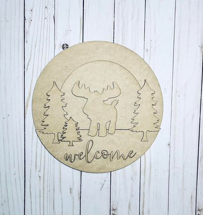 Moose Welcome Sign Kit - Ready to Paint - 10.5"