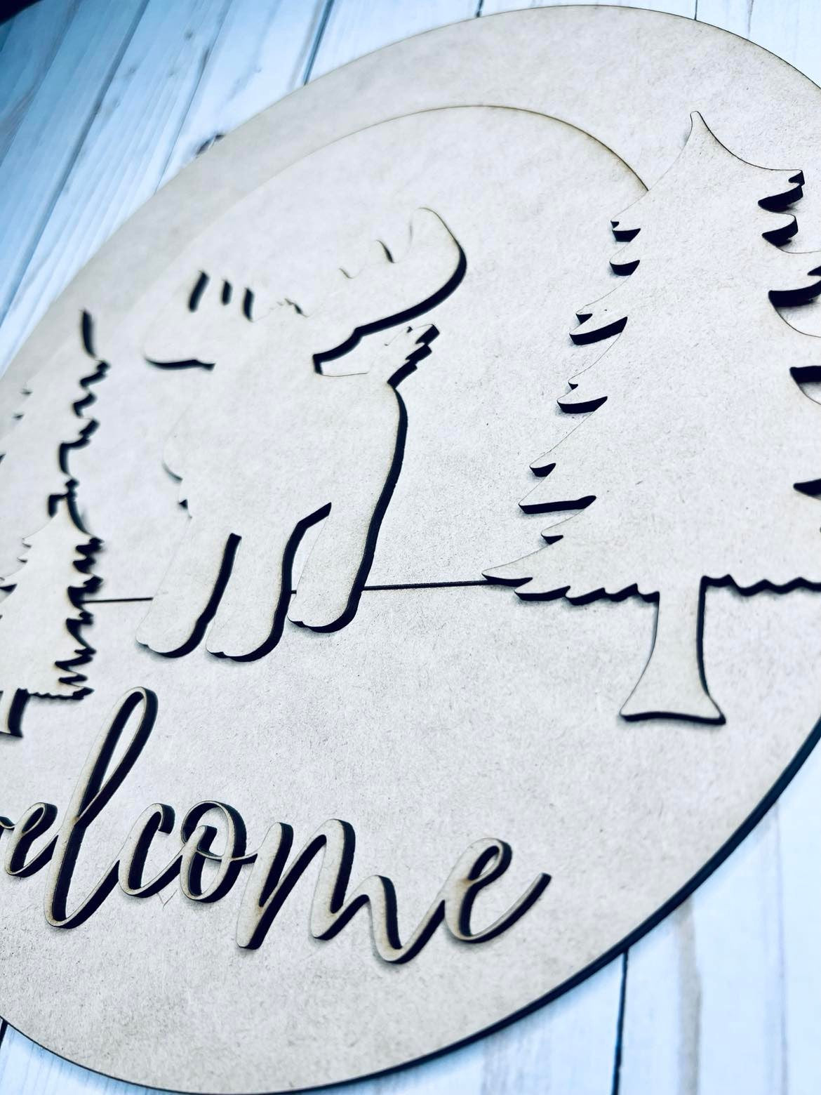 Moose Welcome Sign Kit - Ready to Paint - 10.5"
