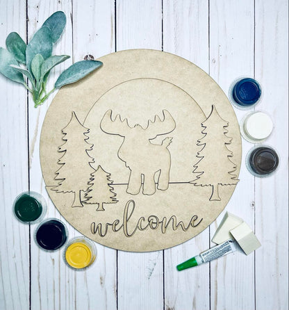 Moose Welcome Sign Kit - Ready to Paint - 10.5"