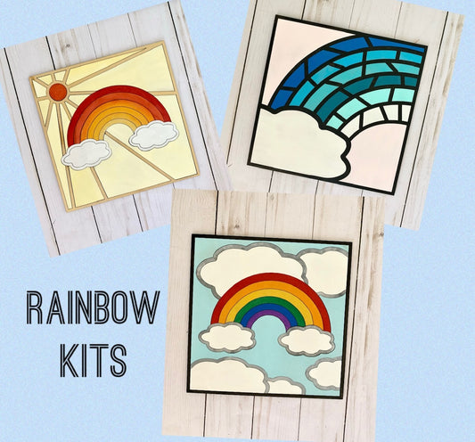 Rainbow Puzzle Complete Kit NO GLUE- Three 9" options to choose from!
