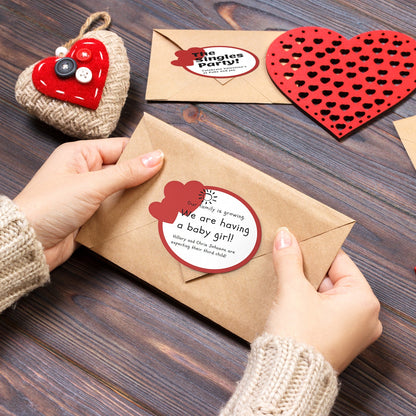 Pegatinas de San Valentín con forma de corazón - 10 cm