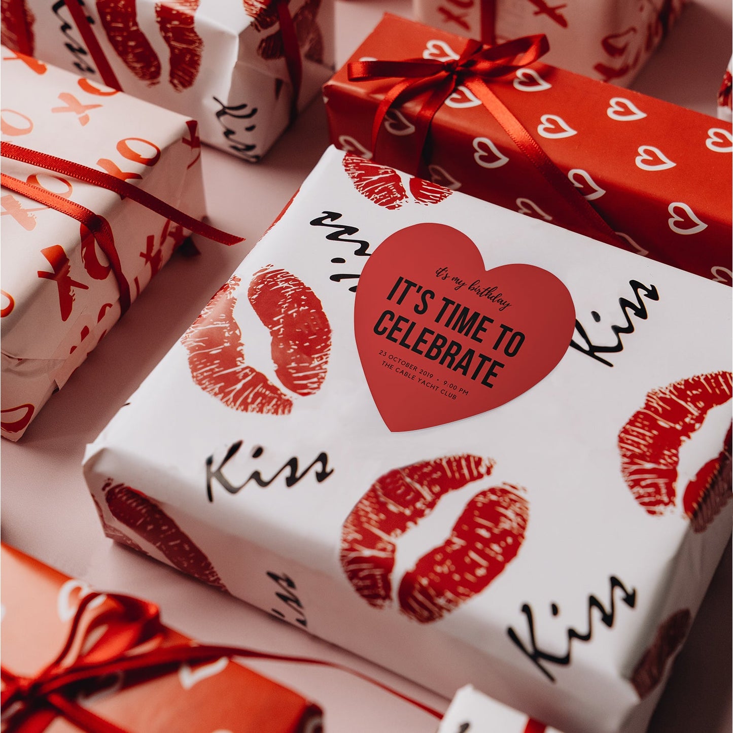 Pegatinas de San Valentín con forma de corazón - 10 cm